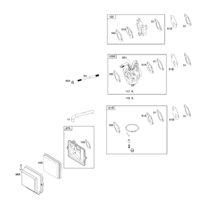Engine >> Carburetor Diagram and Parts List for 030790-00  Briggs and Stratton Generator